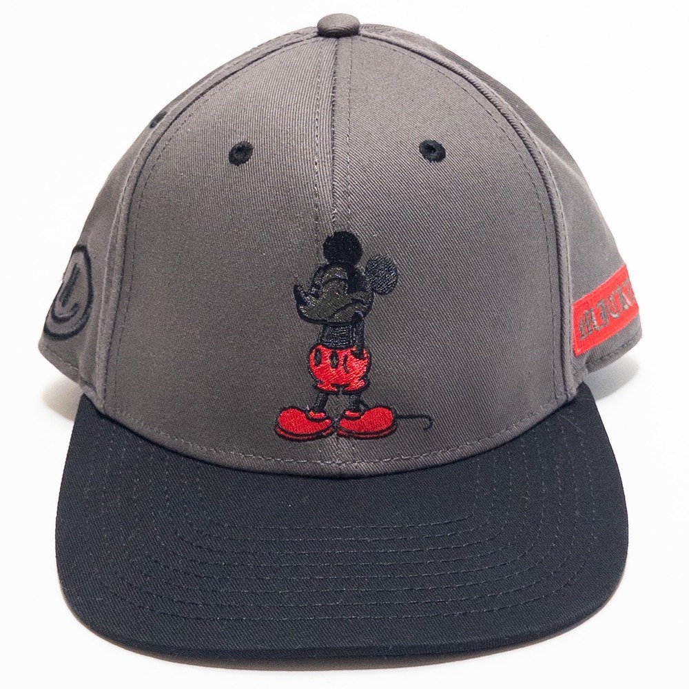 Neff Disney Mickey Mouse Smug Face Snapback Hat OS‎ Gray Black